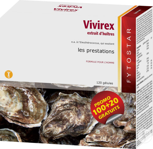 Fytostar Vivirex Extrait D'Huîtres Promo 100 Gélules + 20 Gélules Gratuites