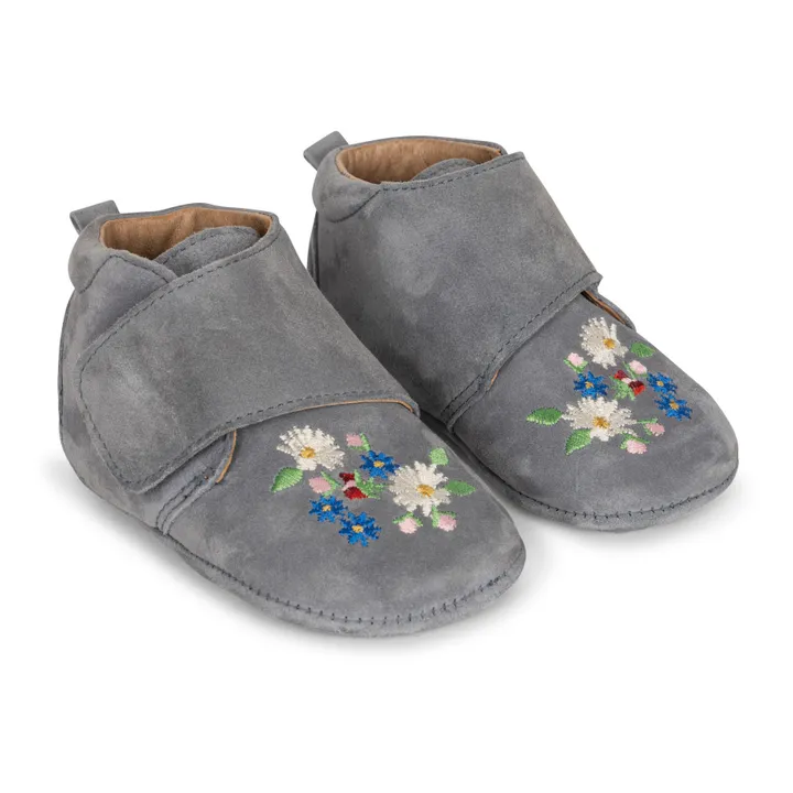Konges Sløjd Chaussons Suède Brodés Mamour | Gris