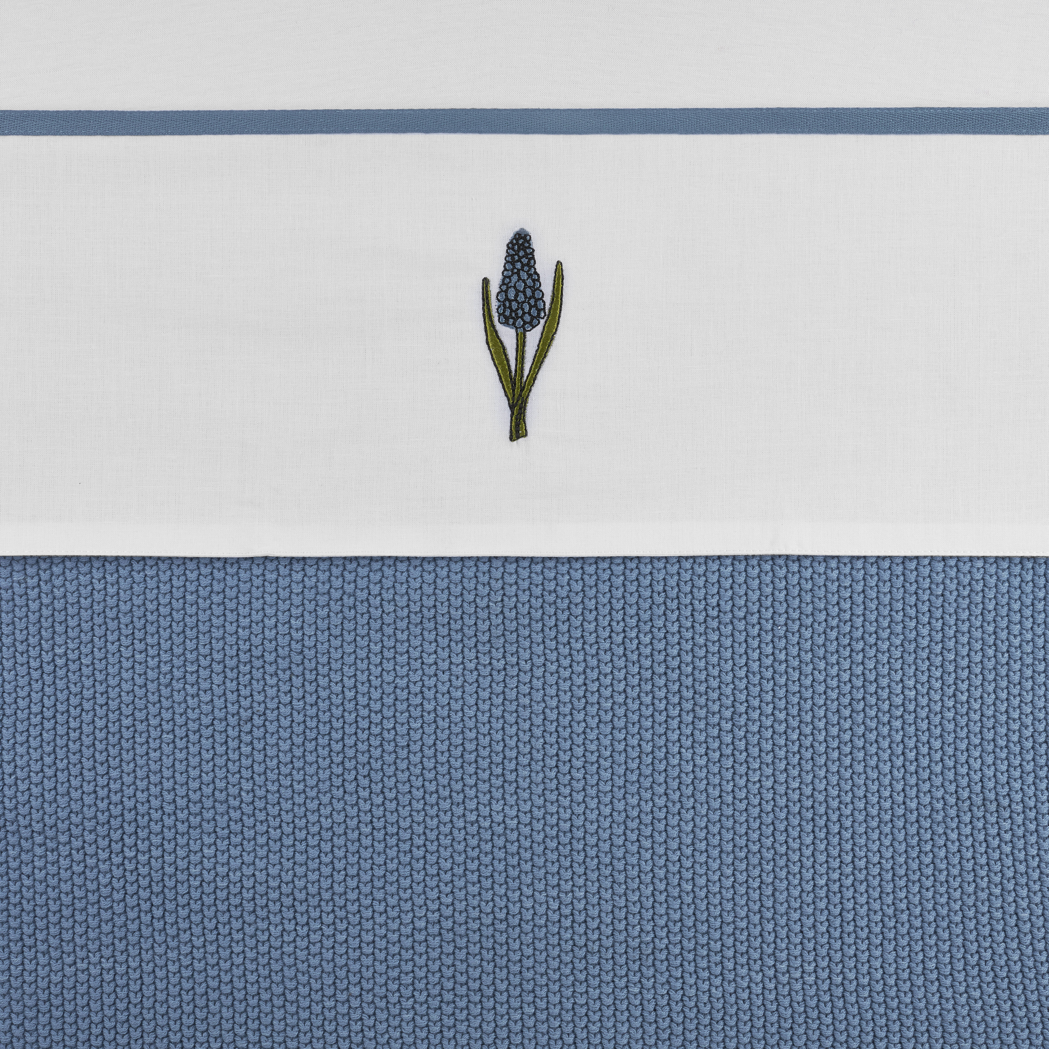 Meyco baby wieglaken 75x100 cm wit/Blue grapes