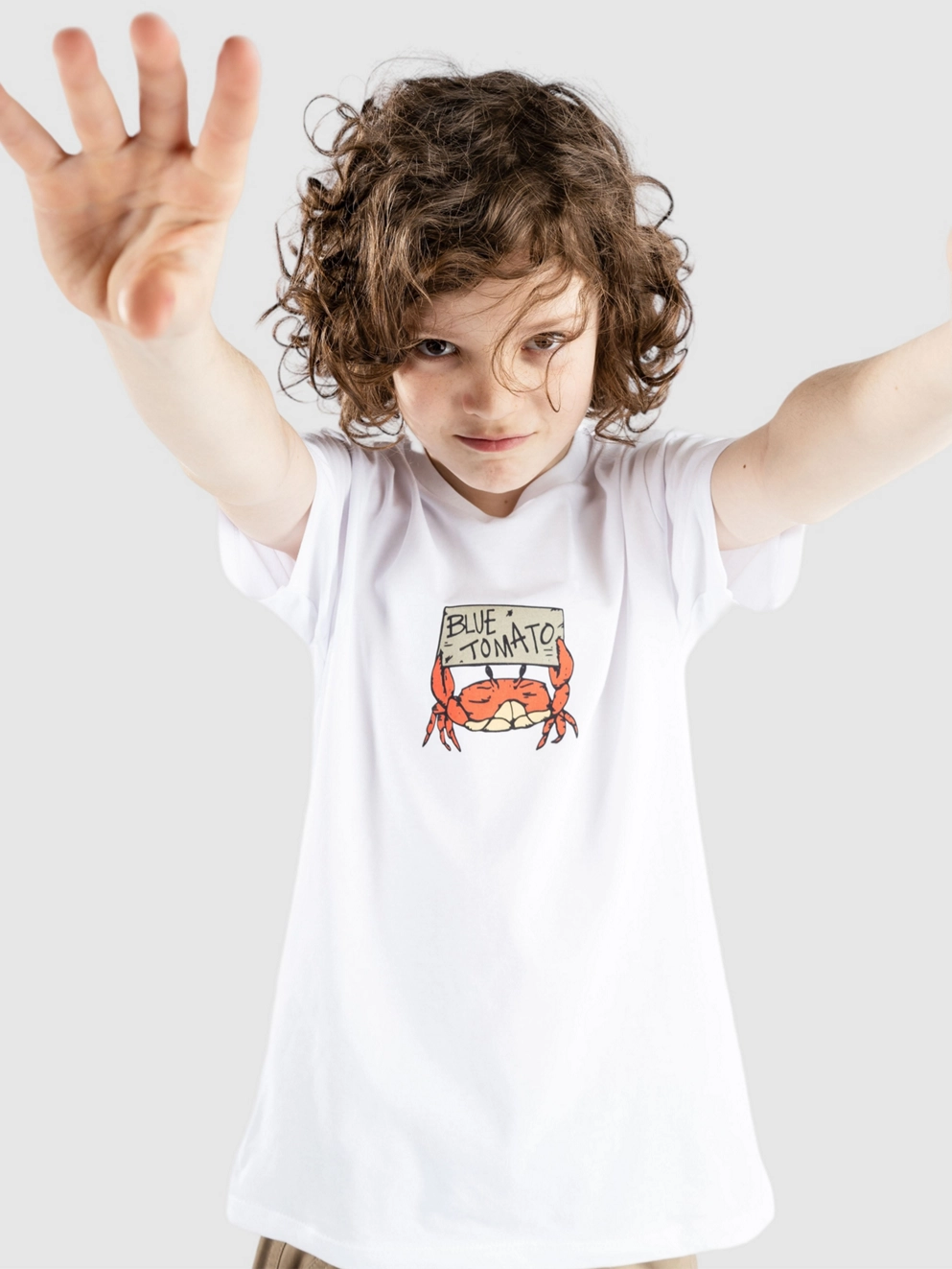 Blue Tomato Crabby Sign Kids T-Shirt white
