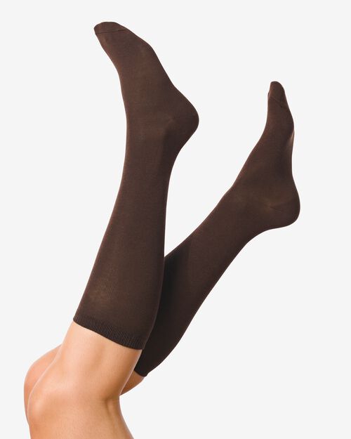 2 paires de mi-bas femme marron