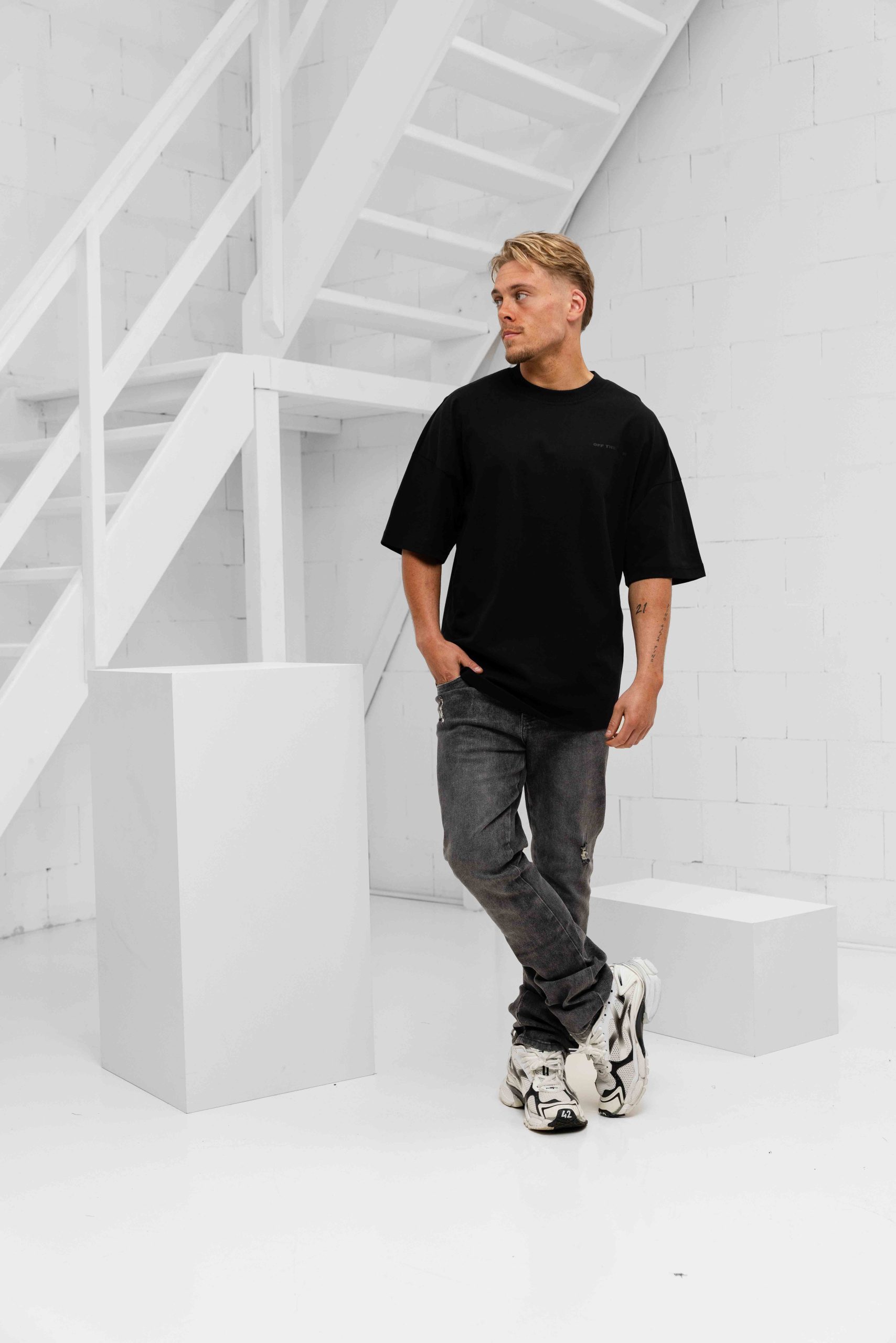 Off The Pitch Season Oversized T-Shirt Heren Zwart