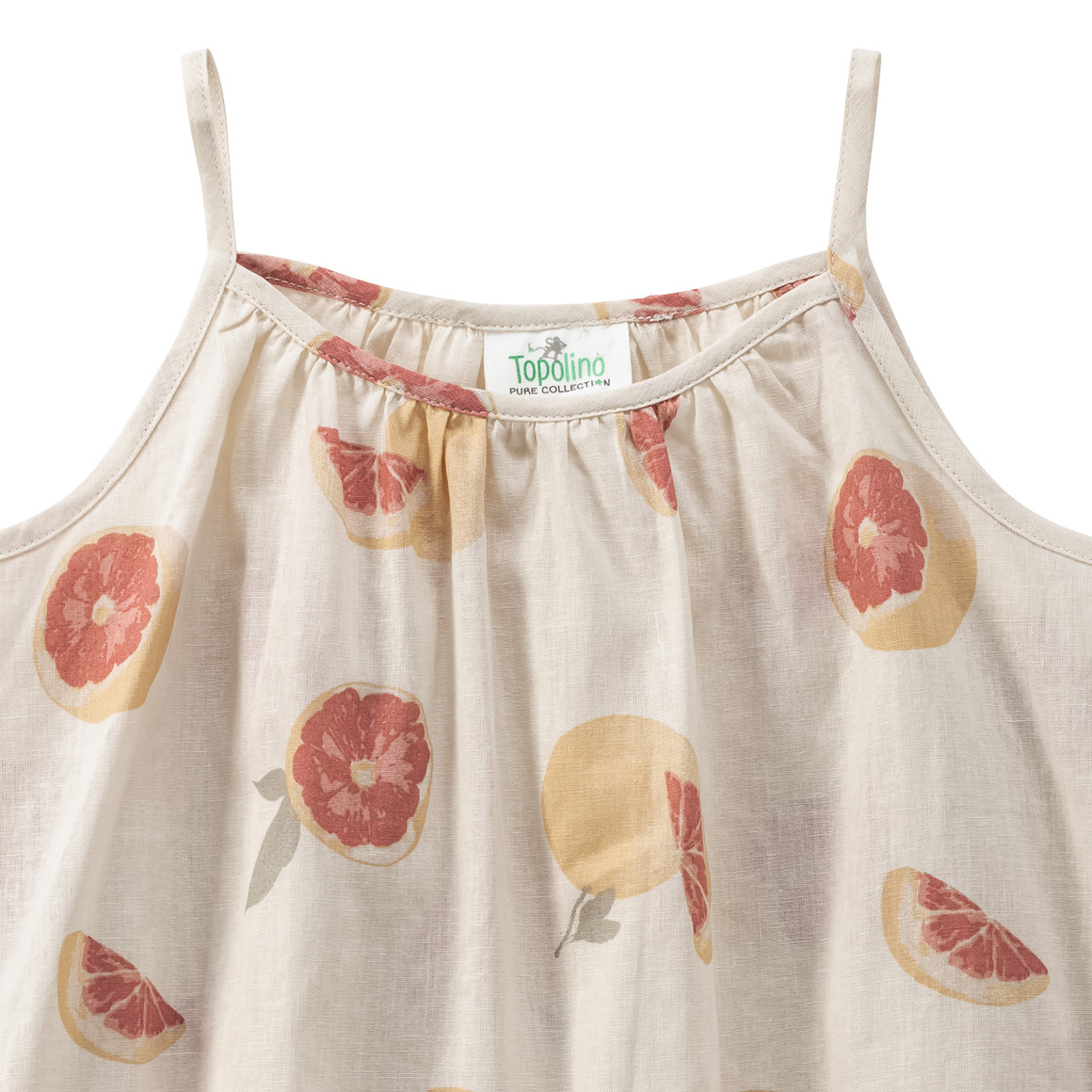Topolino Pure Collection Mädchen Leinen-Kleid mit Allover-Print creme