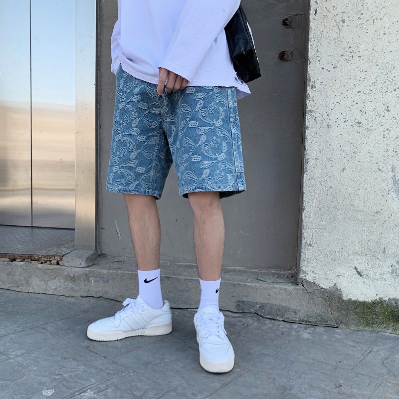 Antaeus - Bedrukte denim shorts