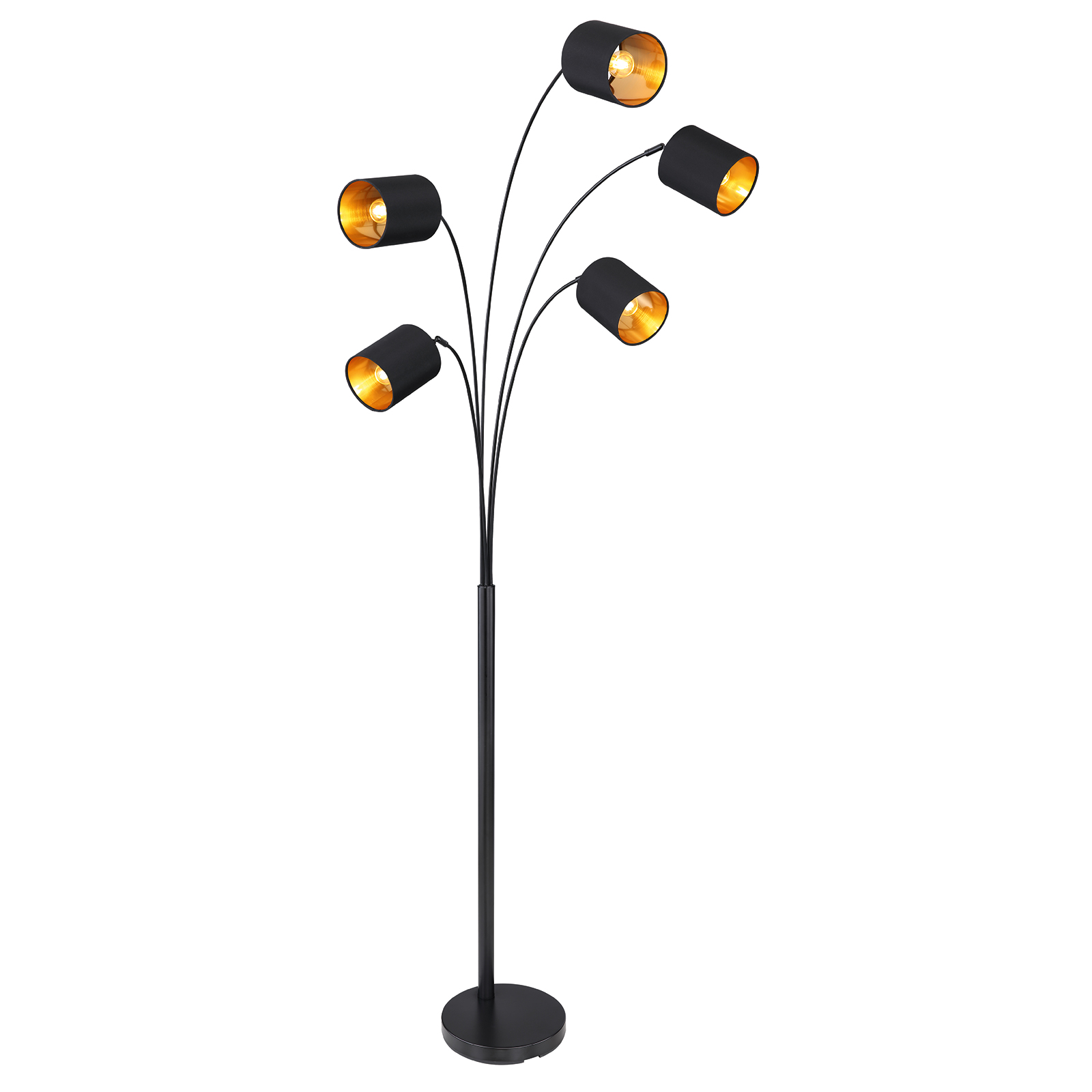 Stehleuchte - schwarz-gold - 204 cm