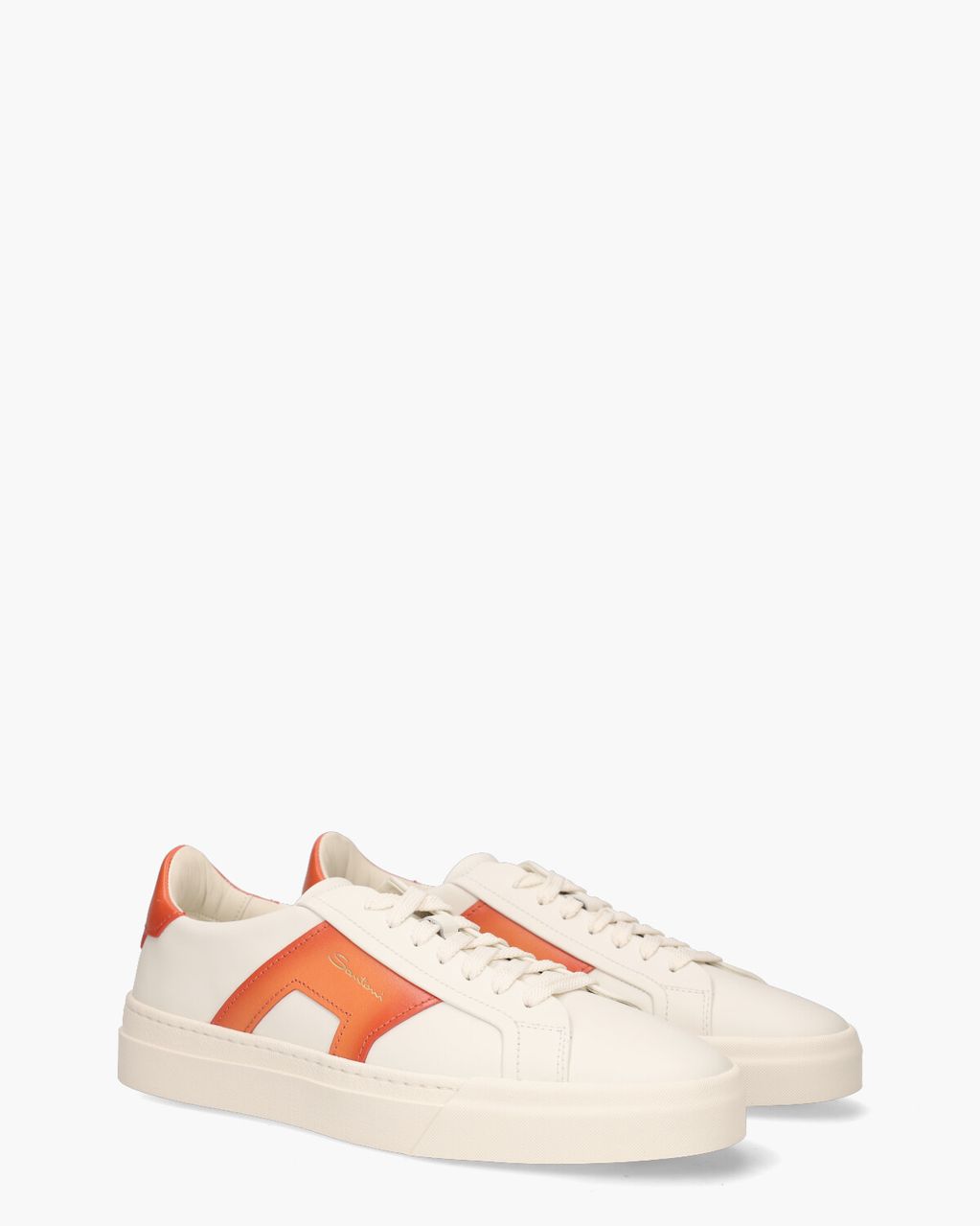 Santoni 21779 Wit/Oranje Herensneakers