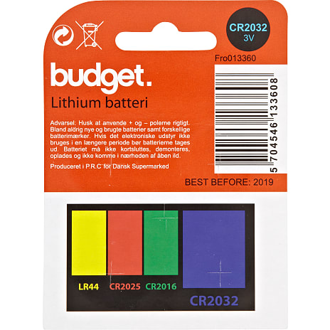 Knapcelle batteri CR2032