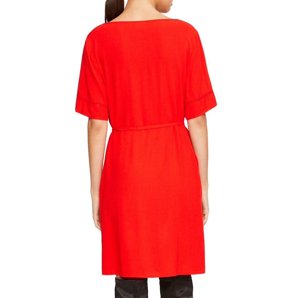 Vila Robe Rouge Femme Vila Detail