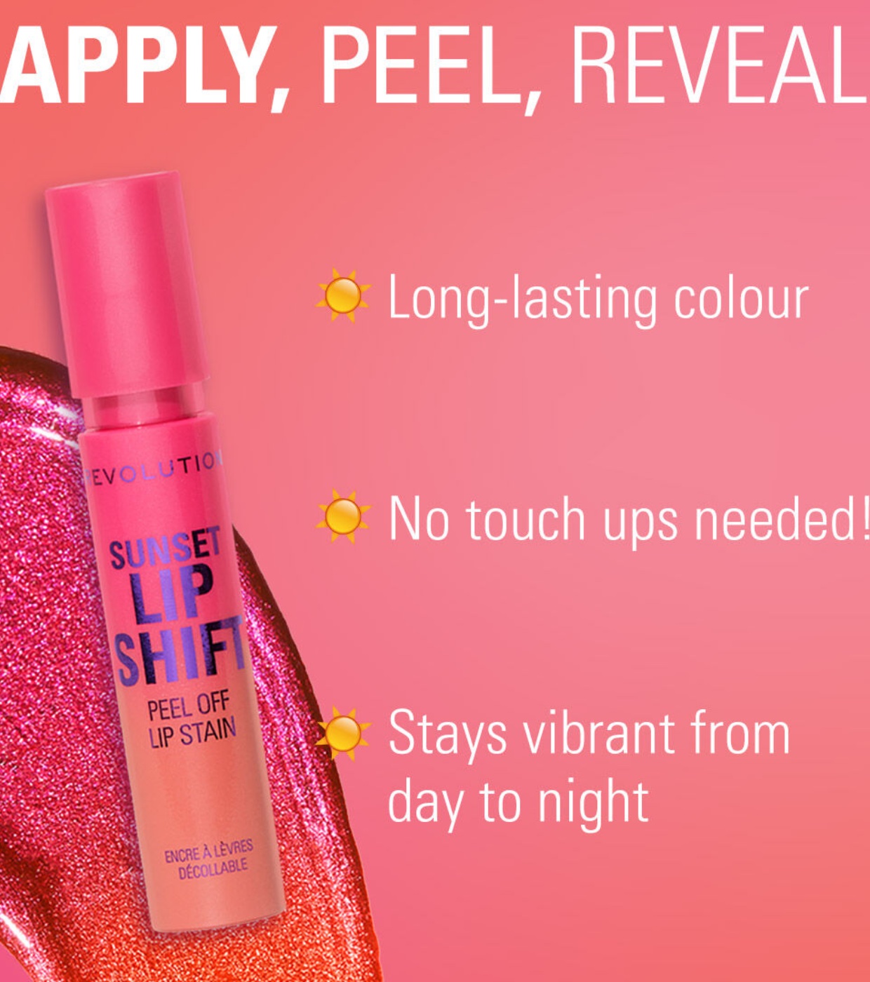 Revolution - Lip Tint Stain Sunset - Flushed Pink