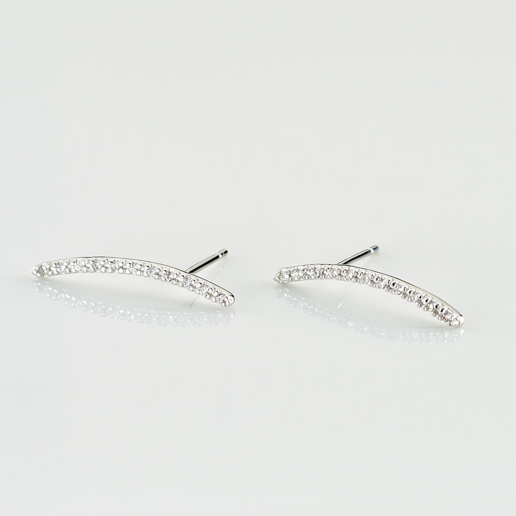 Bijoux D'oreilles Eleana Or Blanc Oxyde De Zirconium