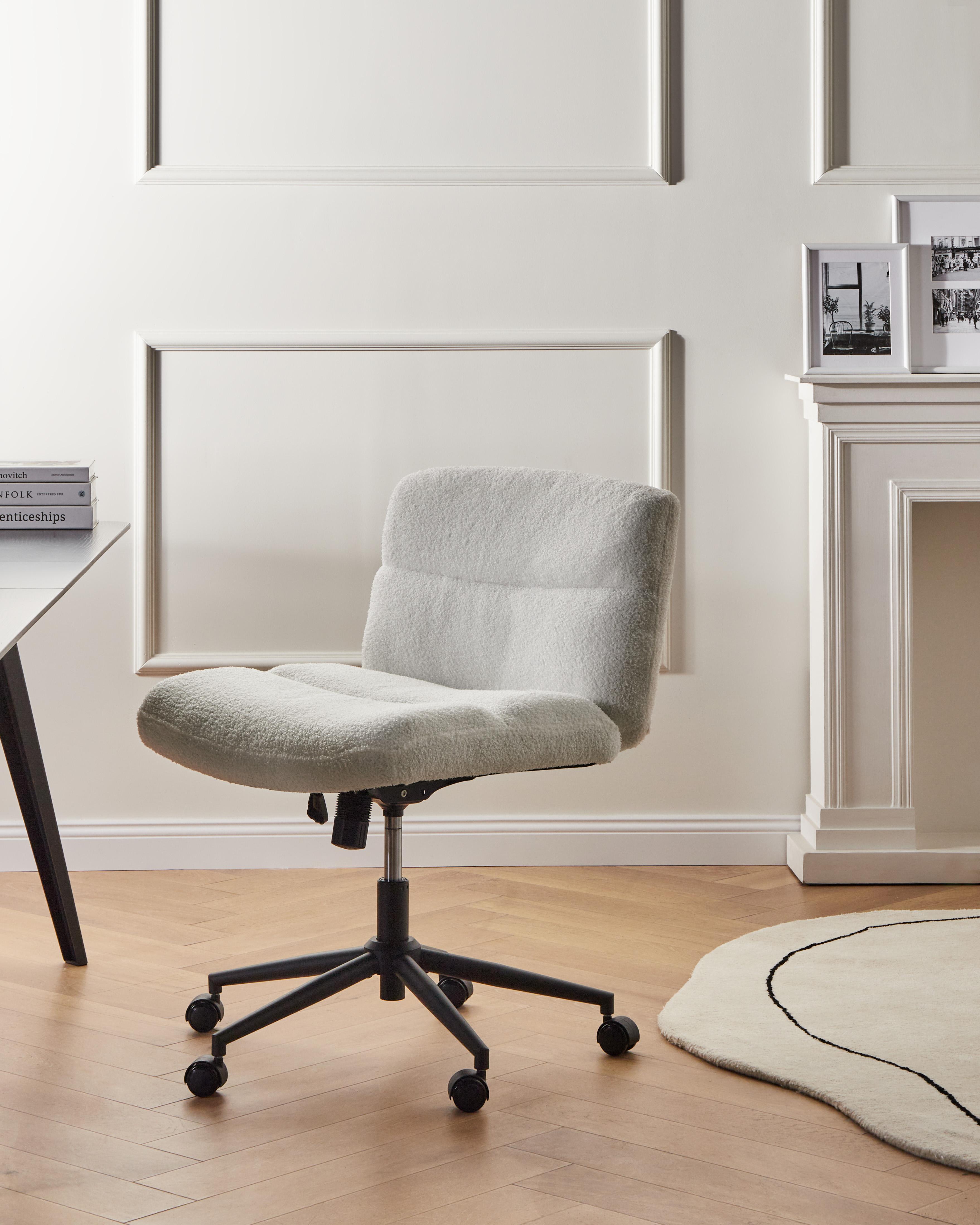 Bureaustoel CATLIN Bouclé Wit