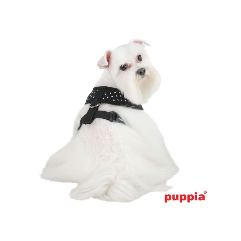 Coleira peitoral macia Dotty para cães, preta