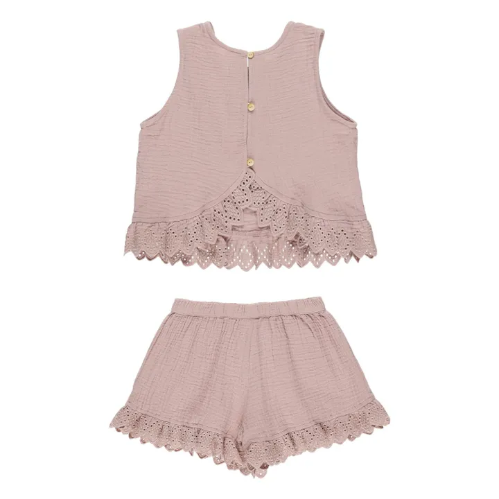 Rylee + Cru Top et Short Leonie Gaze de Coton | Mauve