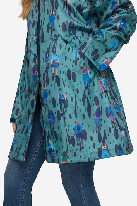 Funktions-Regenmantel, Kapuze, verdeckter Zipper