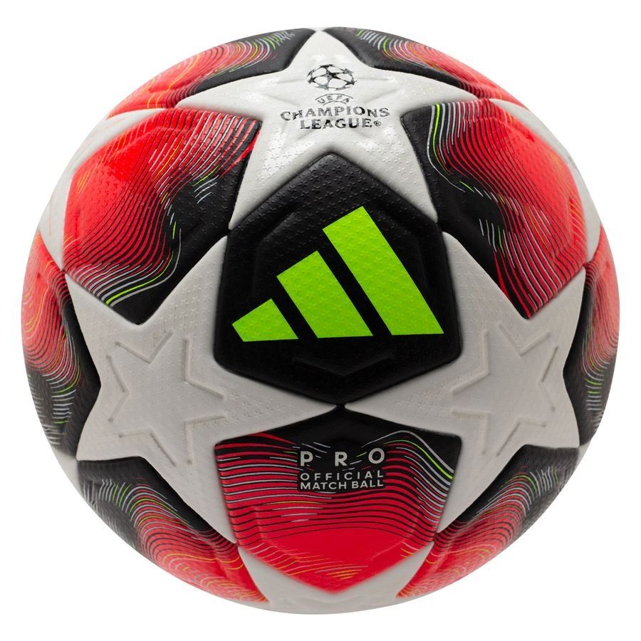 adidas Ballon Pro Champions League 3. 2024/25 Ballon de Match - Blanc/Lucid Red/Lucid Lemon/Argenté