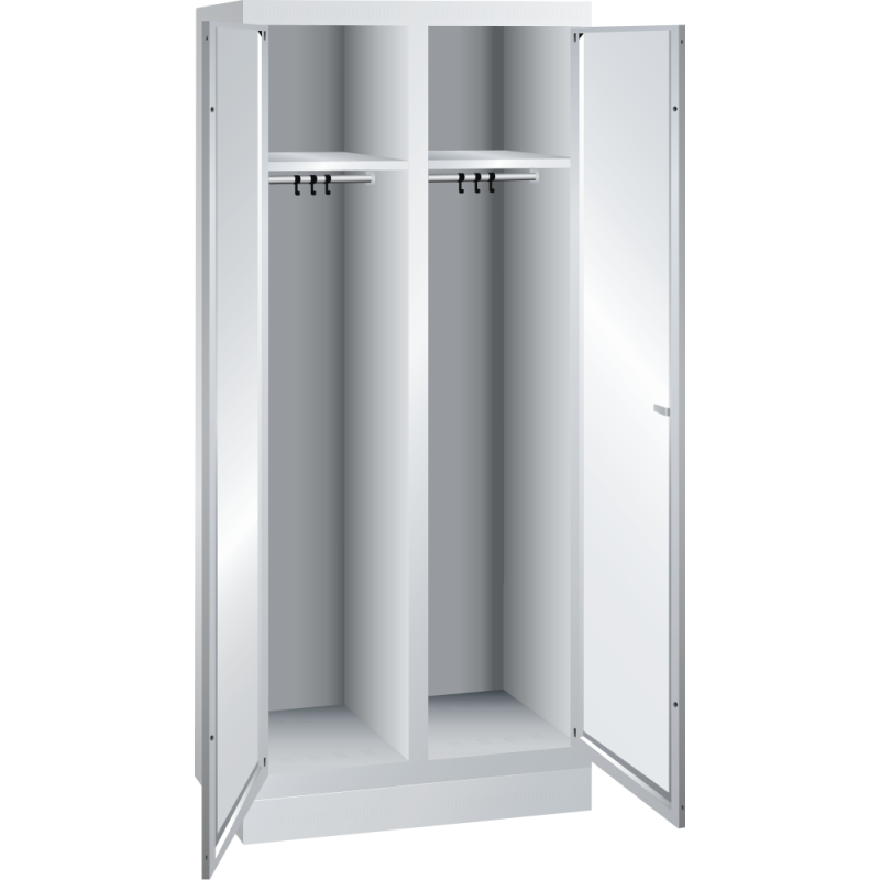 Armoire-vestiaire Lista 2 portes battantes pour 2 compartiments L 40 cm - Gris clair RAL 7035