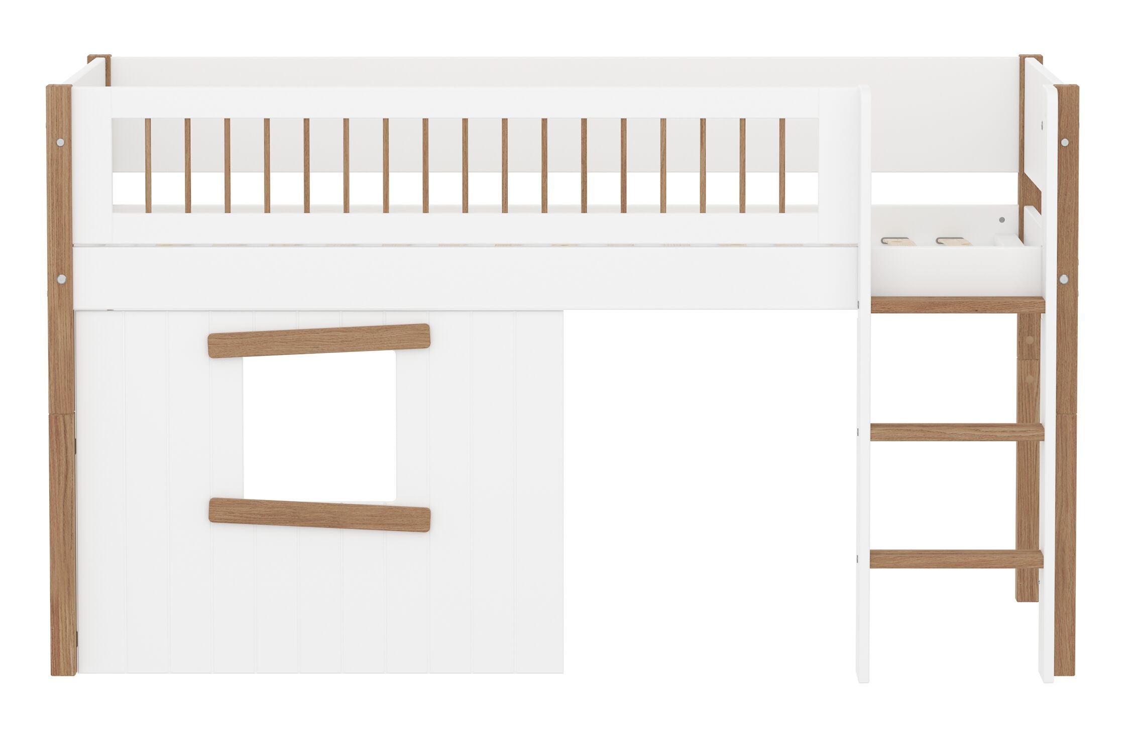 Flexa NOR Halbhochbett - Weiss / B: 109.0 cm x T: 210.0 cm x H: 120.0 cm
