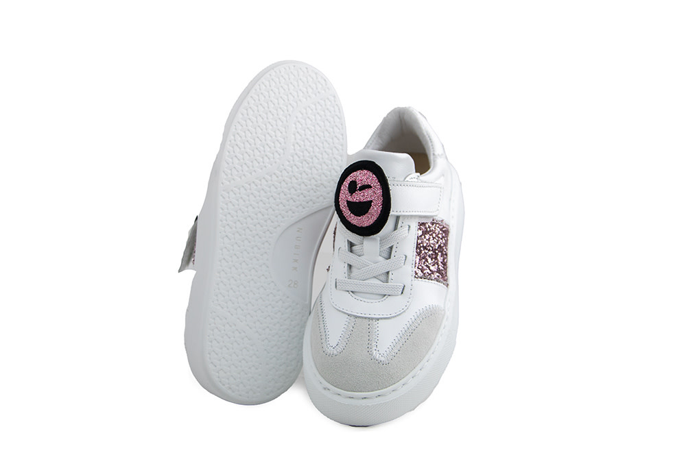 Nubikk Vince Wing K White Combi Glitter Pink