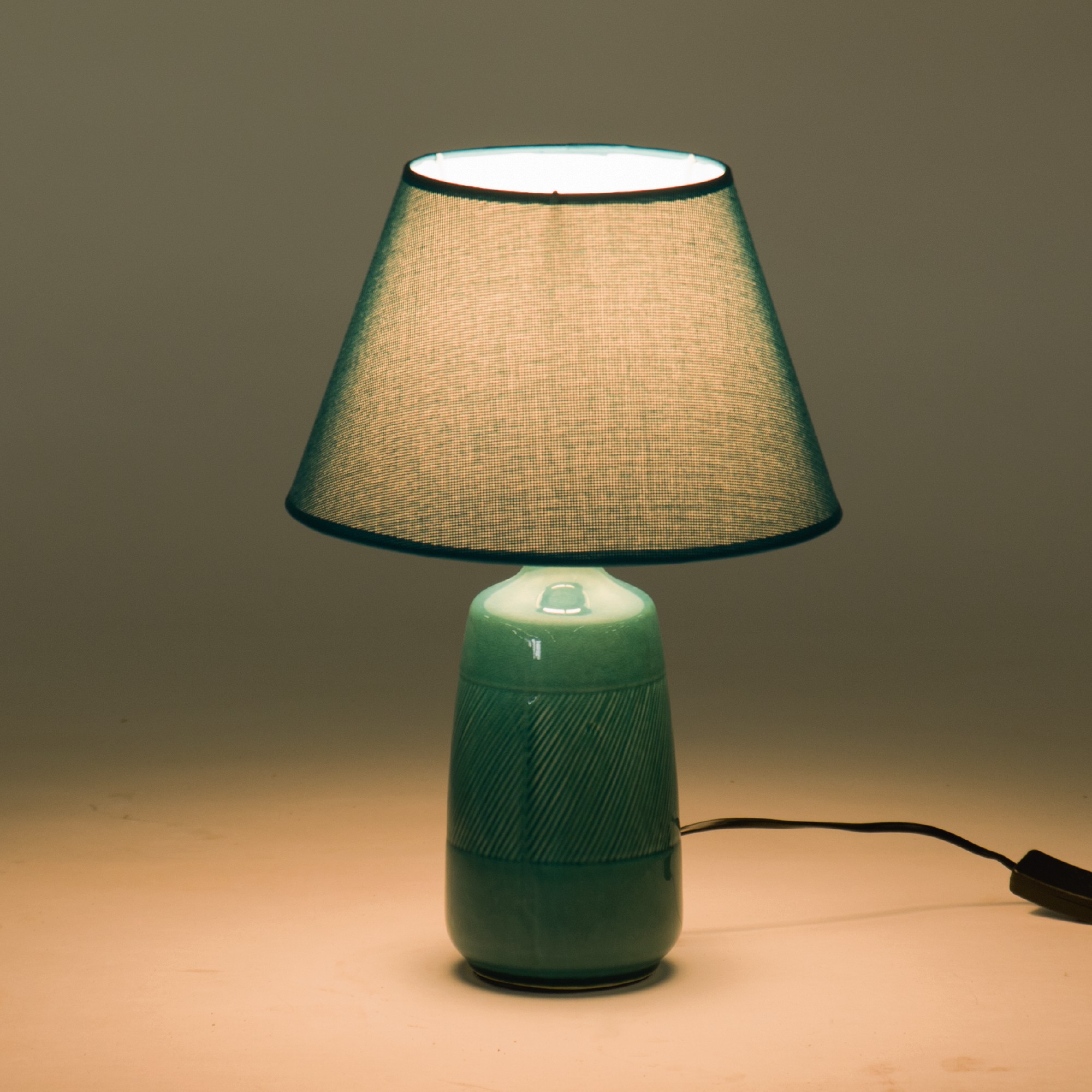 Tischlampe 'Triesen', blau, Ø 25 cm, H 38 cm von fischer's lagerhaus