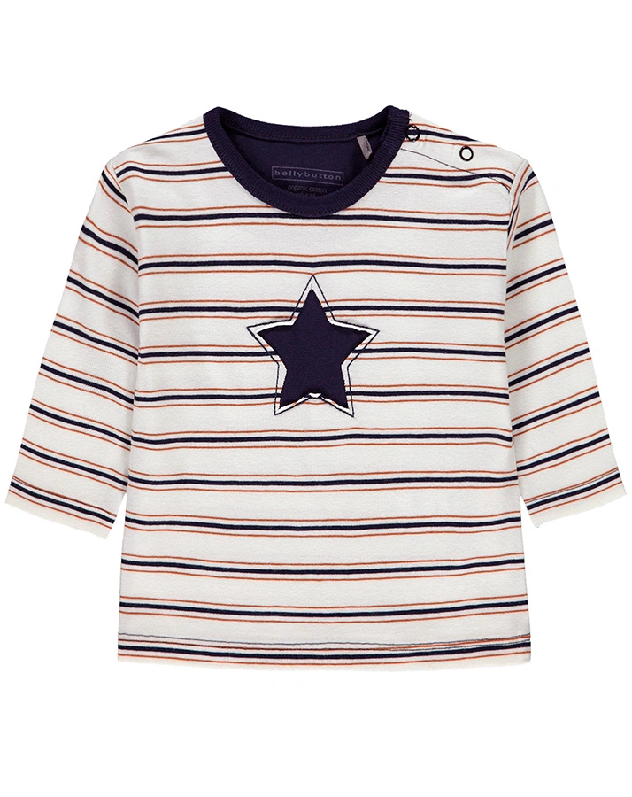 Langarmshirt STAR gestreift in offwhite