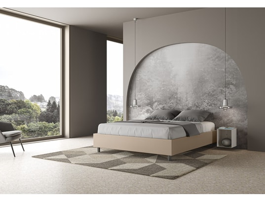 ITYHOME - Lit coffre azelia 160x200 similicuir taupe