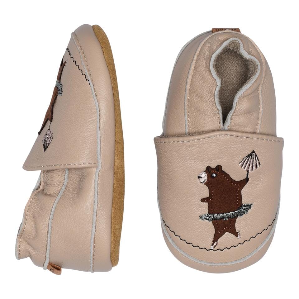 Dancing Bear Leather Slippers oxford tan - MP - Rumpetroll