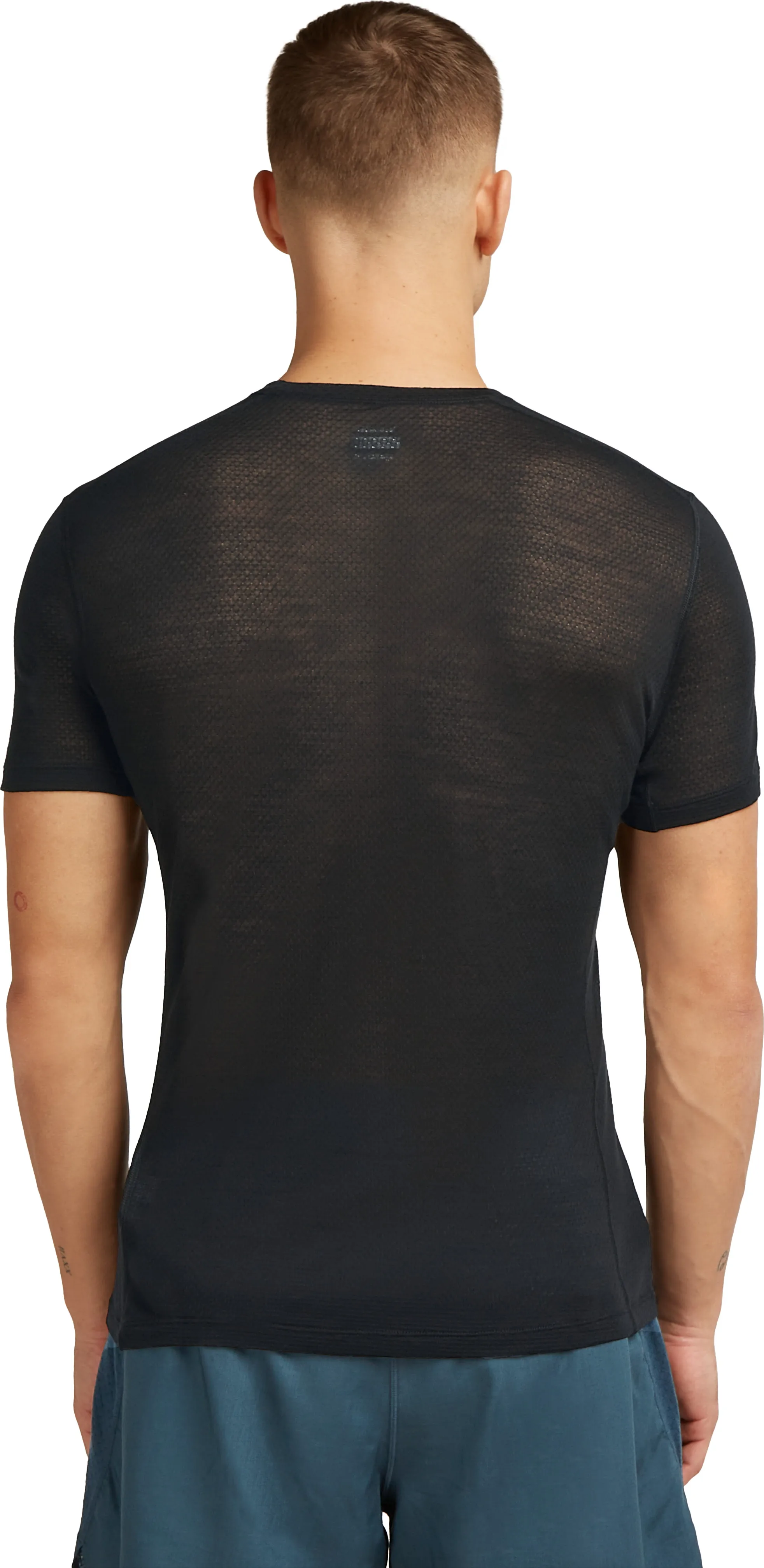 Icebreaker Men's Merino 75 Cool-Lite Featherlight Shortsleeve Crewe Black