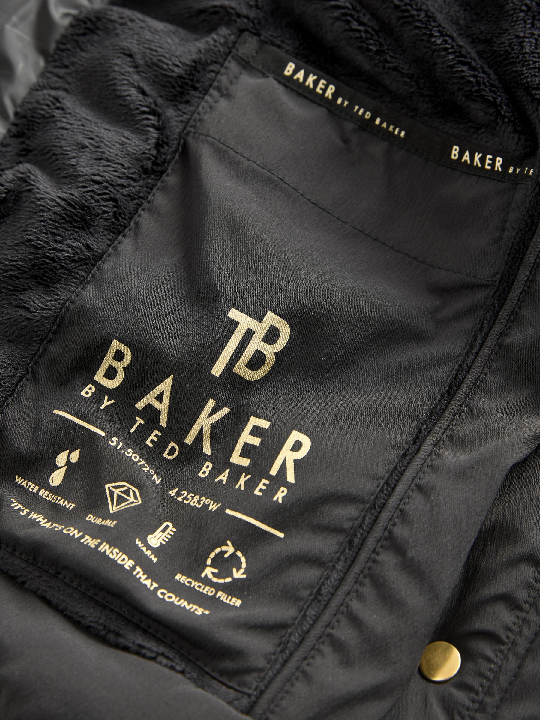 Baker By Ted Baker - Regenbestendige korte gewatteerde jas