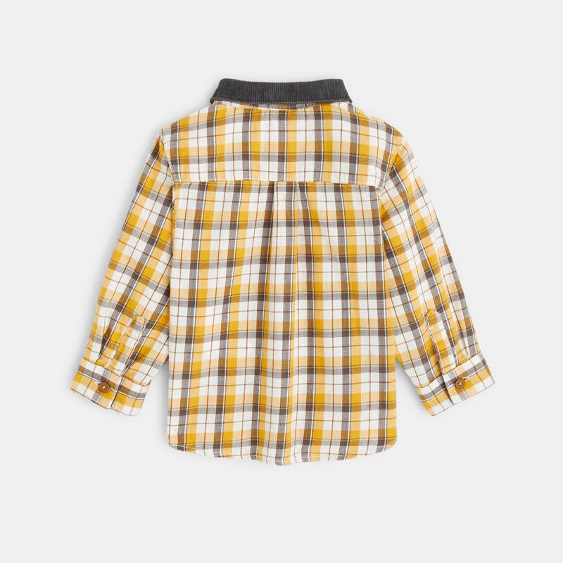 Chemise flanellisée à carreaux jaune bébé garçon Jaune
