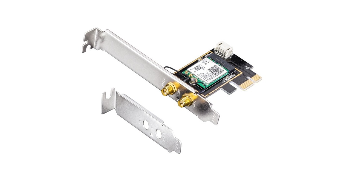 CudyAX3000 Wi-Fi 6 Bluetooth PCI-E wlan adapter  (Zwart)