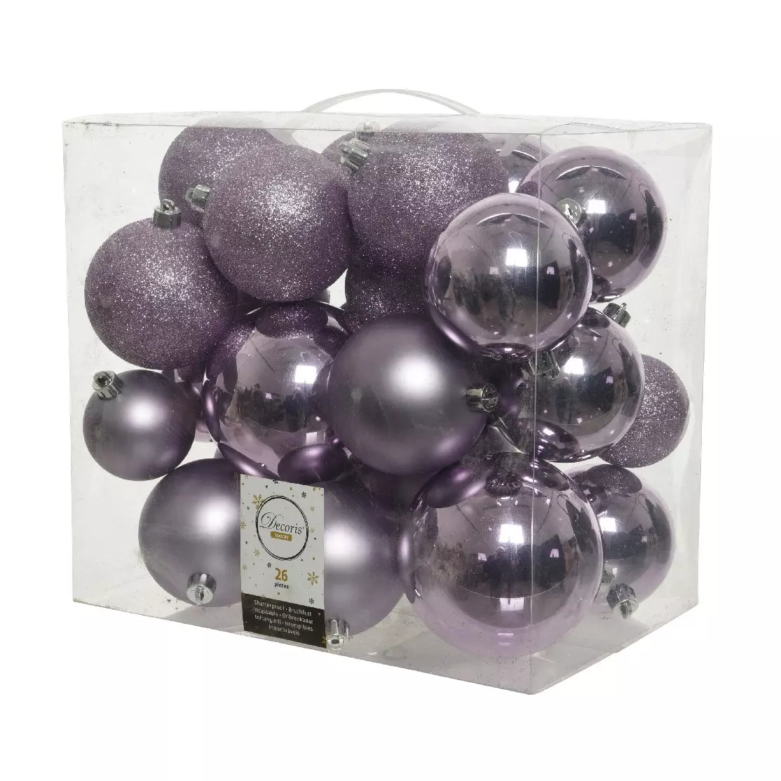 Lot de 26 boules de Noël Lara Lilas