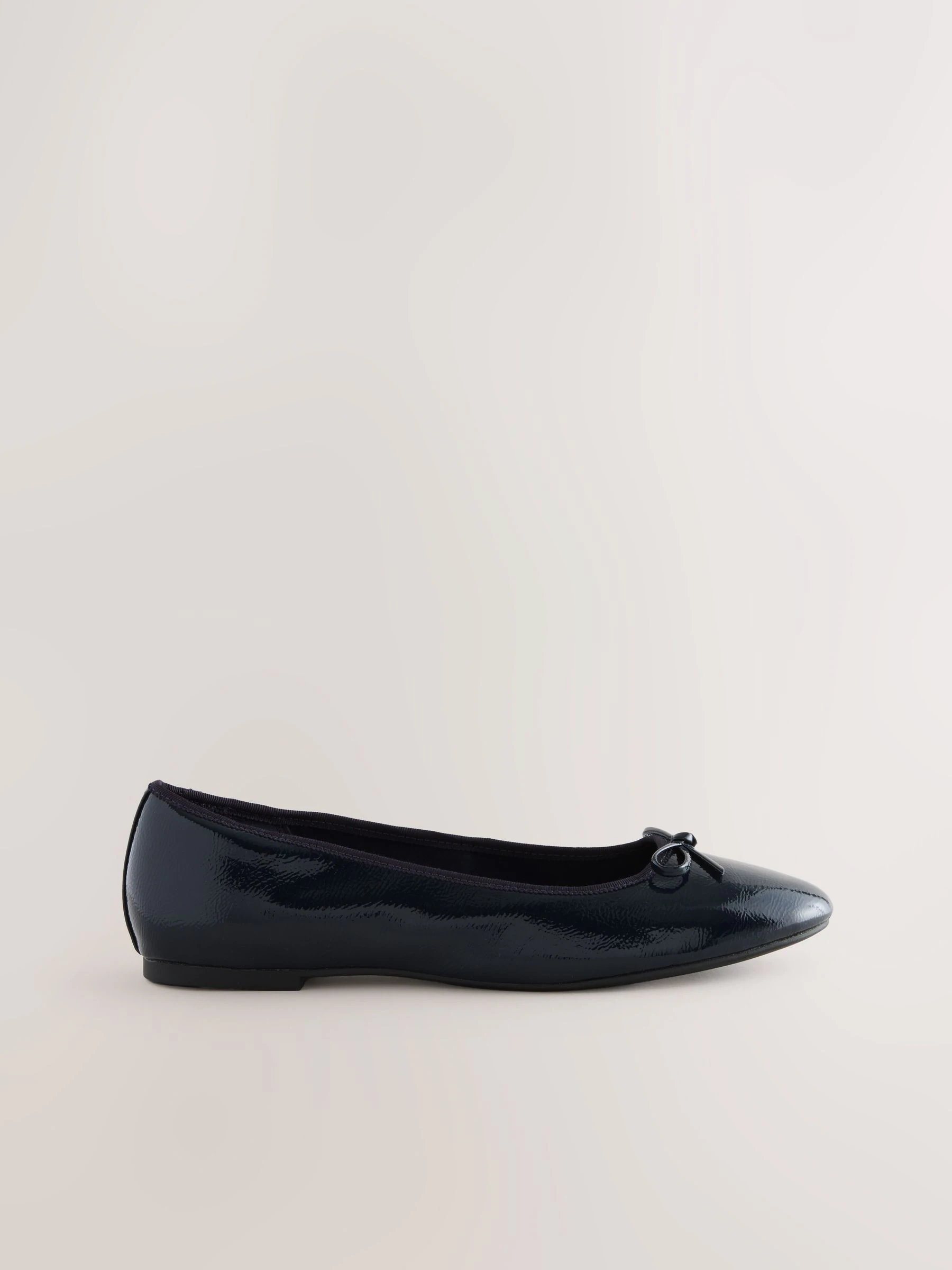 Donkerblauw lakleer - Ballerina's met ronde neus