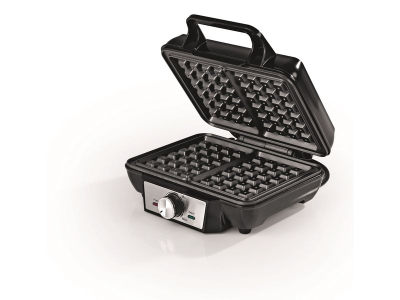 GOURMETmaxx Waffeleisen Schwarz/Silber Waffeleisen für die Herstellung belgischer Waffeln