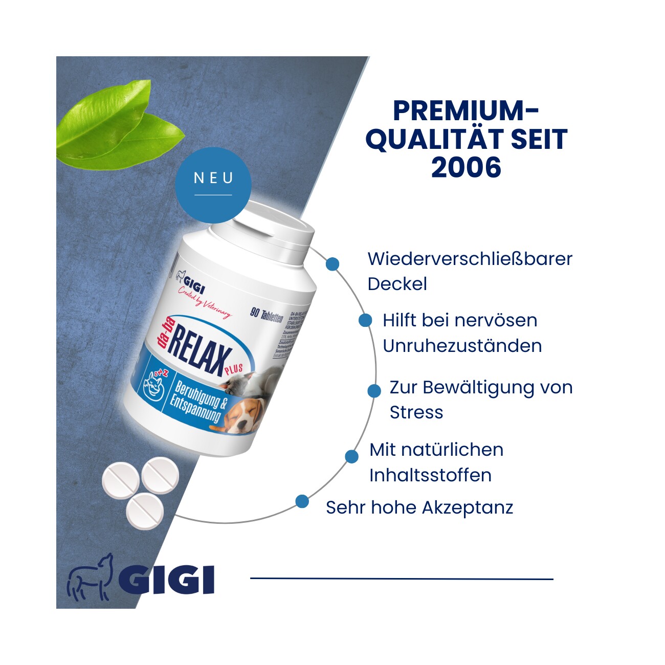 GIGI VET da-ba RELAX Plus Für Hunde und Katzen 30 Stück