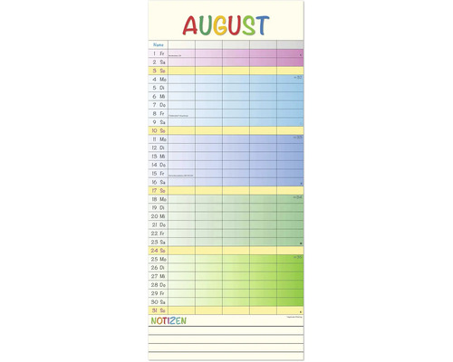 Familieplanner Regenboog 5 kolommen 2025 19,5x45 cm