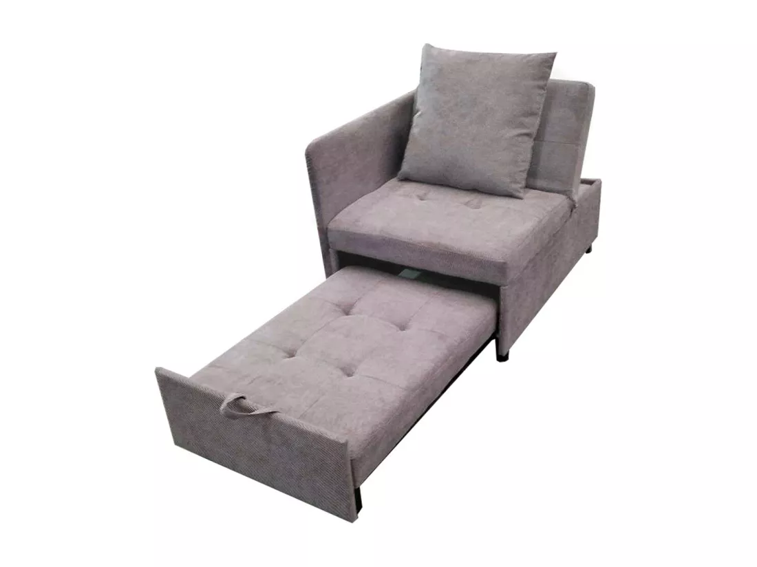 Lit banquette lit rembourré 3 en 1 Canapé-lit multifonction en lin avec dossier réglable pour les petites pièces gris
