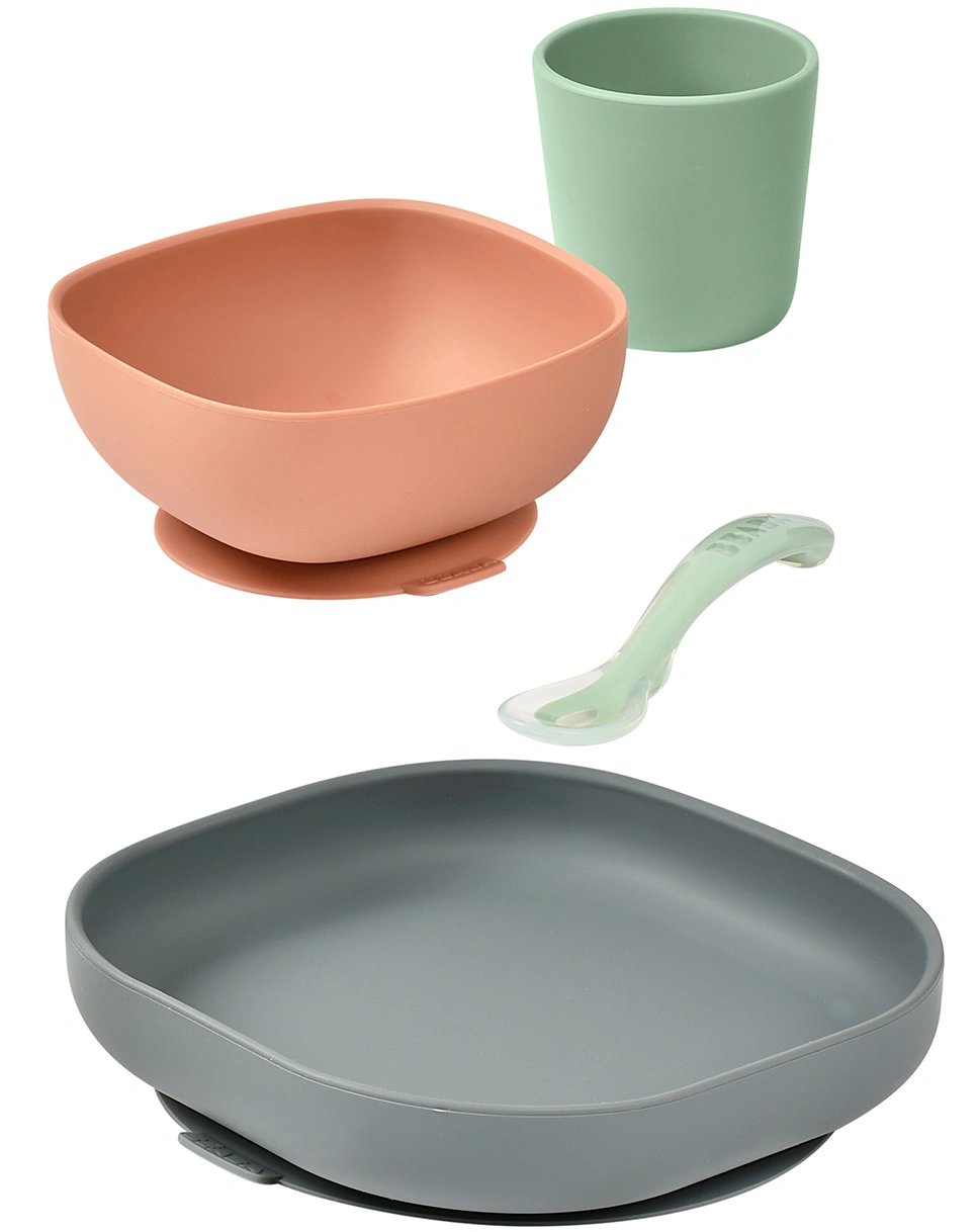 Silikon-Geschirrset BIG MEAL 4-teilig in mineral