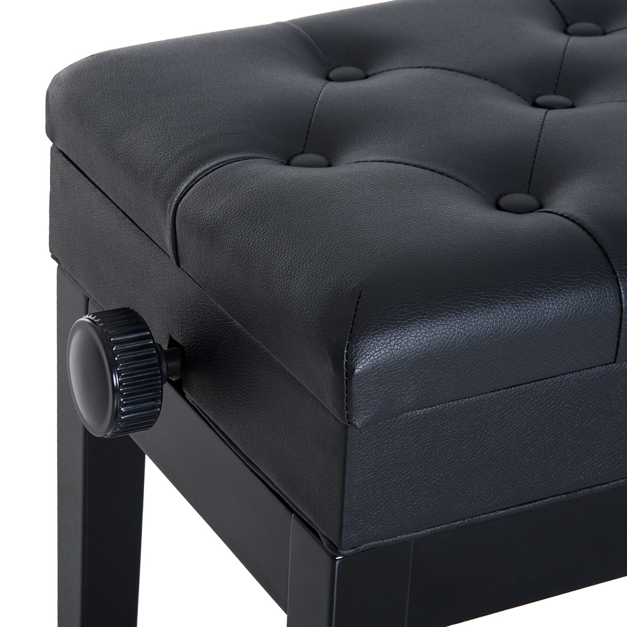 HOMCOM Klavierhocker höhenverstellbar schwarz 64 x 34 x (45 - 55) cm (LxBxH)