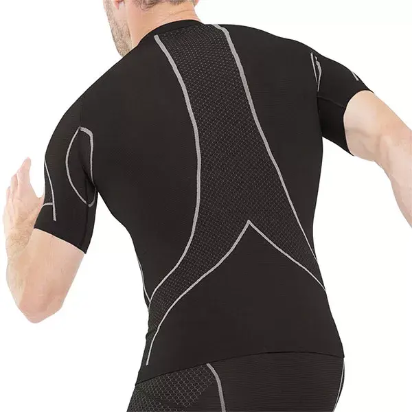 Camiseta de compressão para corrida Cellutex masculina, cinza e preta, tamanho P/M