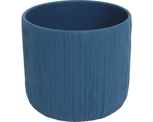 Bloempot van keramiek, Ø 13,5 cm, H 12,6 cm, blauw keramiek
