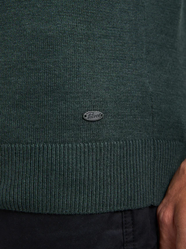 Petrol Industries V-Ausschnitt-Pullover »V-Neck Basi«, Materialmix mit Baumwollanteil