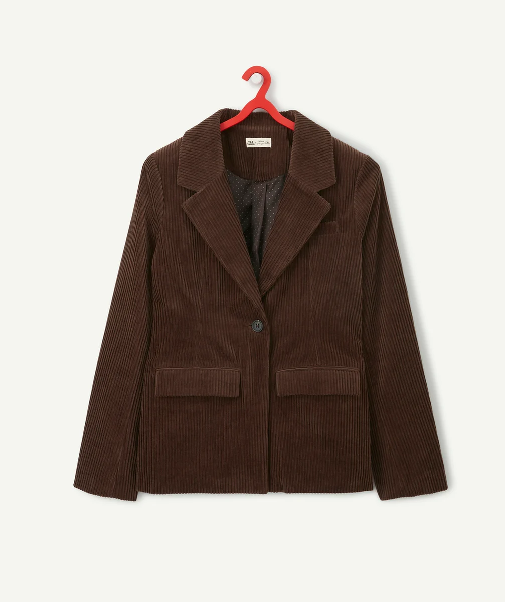 MANON PASQUIER x TAO - LA VESTE DE BLAZER EN VELOURS MARRON
