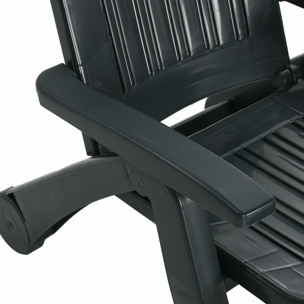 Transat chaise longue bain de soleil lit de jardin terrasse meuble d'extérieur pliable polypropylène vert