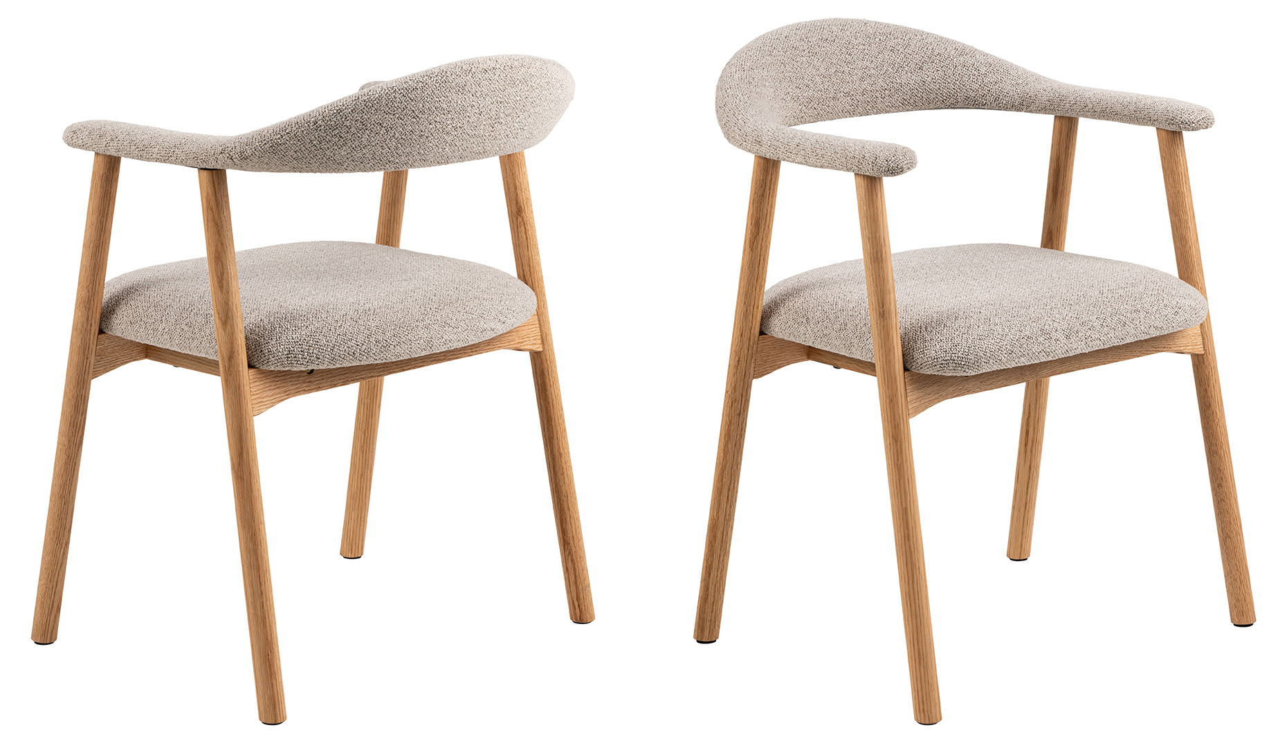 Joren Eetkamerstoel - Set van 2 - Beige Bouclé