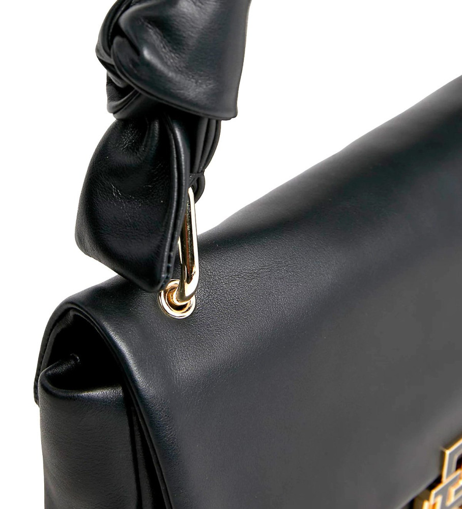 Bolsa Hobo Tommy Hilfiger em Couro Preto