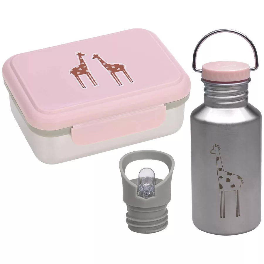 Lässig Edelstahl Lunchset rosa