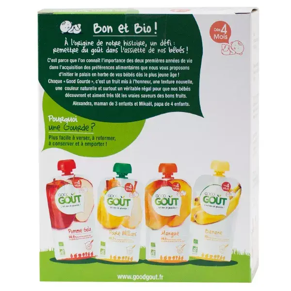 Compota de Frutas Good Goût, Variedade de Frutas +4m Orgânica 4 x 120g