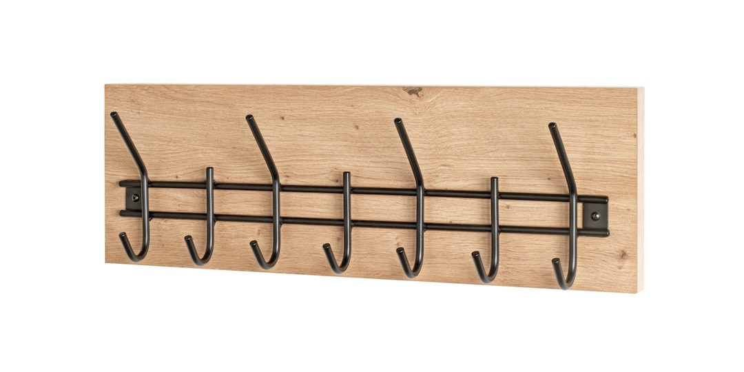 Wandgarderobe PARMA12 Eiche-Dekor/schwarz 60 x 20 cm