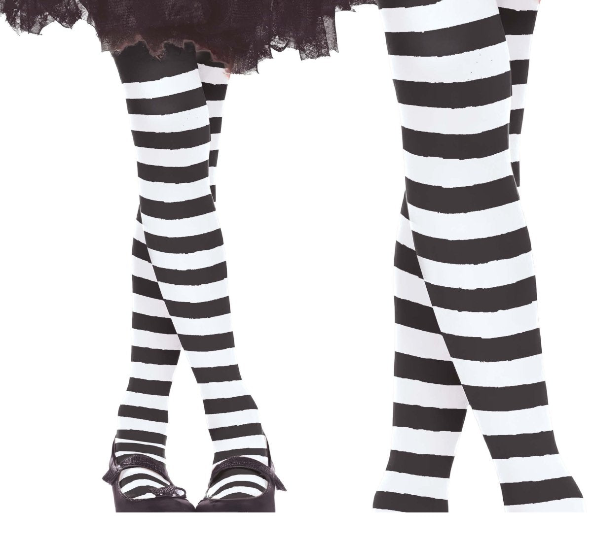Halloween Maillot Kind Zwart Wit Gestreept