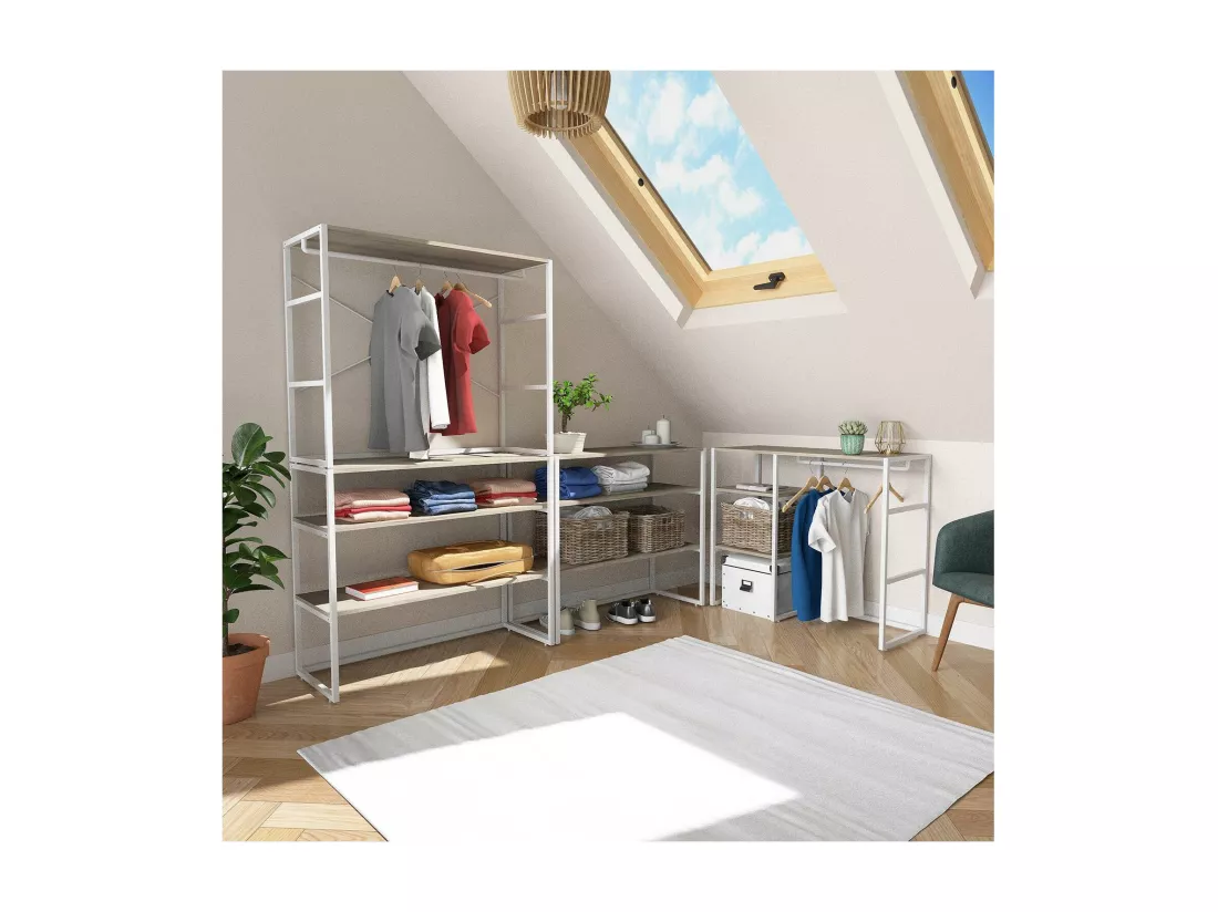 Portants vêtements sous combles modulables - Lot de 4